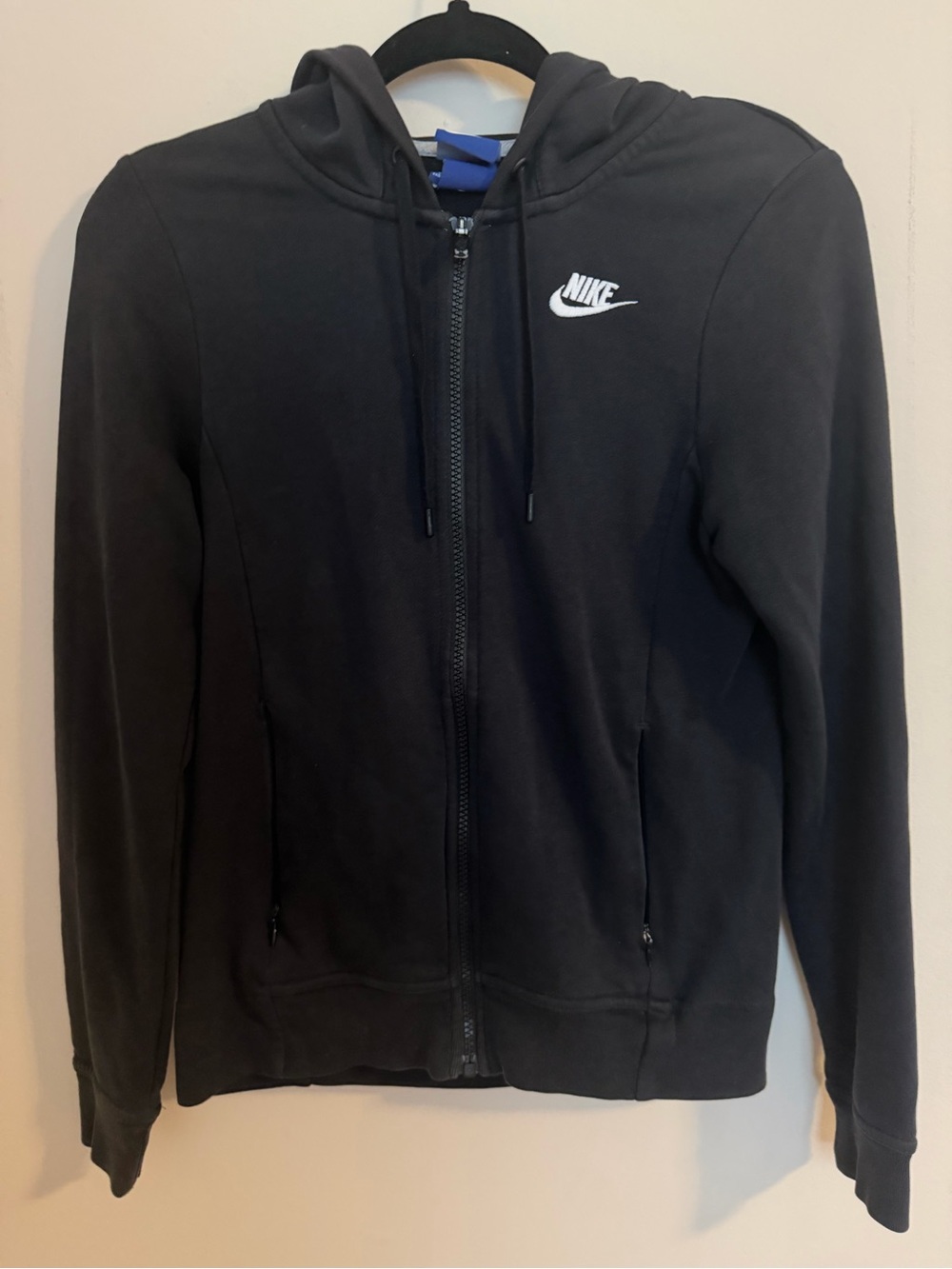 Nike Black Full-Zip Hoodie Jacket with White Logo